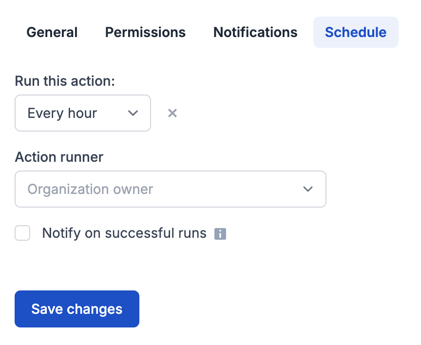 example of a Forge action with schedule