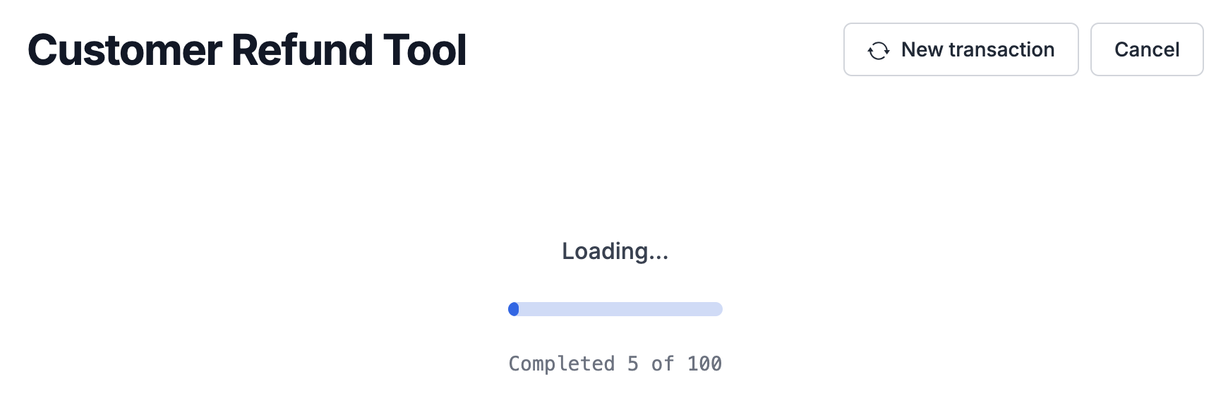 example of Forge app with ctx.loading.completeOne component